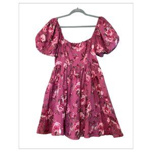 Gently Worn Floral ALTAR'd STATE Babydoll Dress Size L (BB0622)